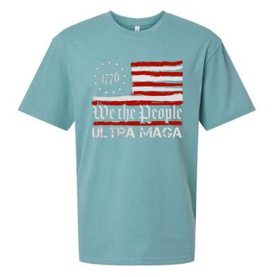 Ultra MAGA We The People Shirt Funny Anti Biden US Flag Pro Trump Trendy Sueded Cloud Jersey T-Shirt