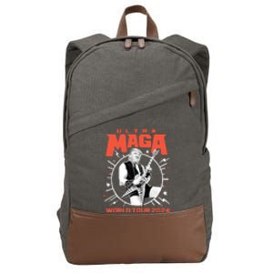 Ultra Mega World Tour 2024 Ultra Maga Funny Trump Cotton Canvas Backpack