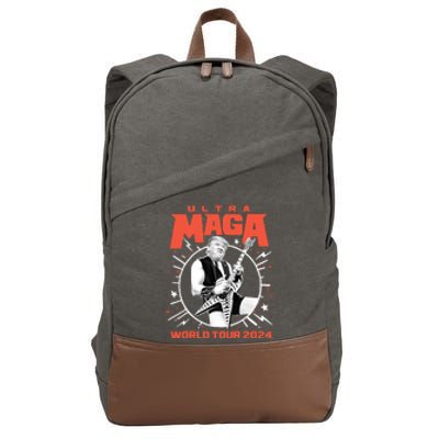 Ultra Mega World Tour 2024 Ultra Maga Funny Trump Cotton Canvas Backpack