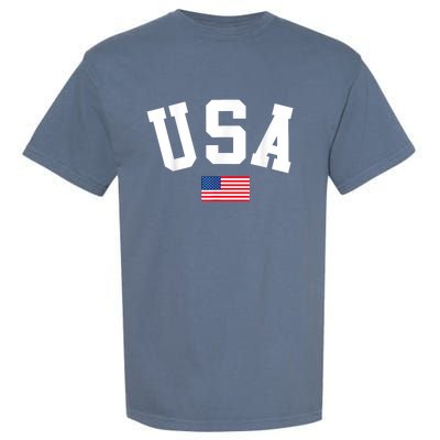 USA Men Women American Flag Patriotic 4th Of July Garment-Dyed Heavyweight T-Shirt