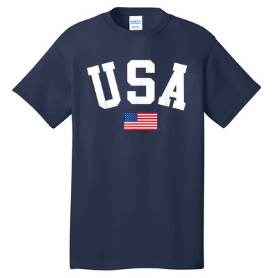 USA Men Women American Flag Patriotic 4th Of July Tall T-Shirt