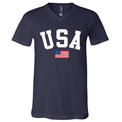 USA Men Women American Flag Patriotic 4th Of July V-Neck T-Shirt