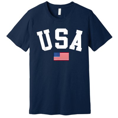 USA Men Women American Flag Patriotic 4th Of July Premium T-Shirt