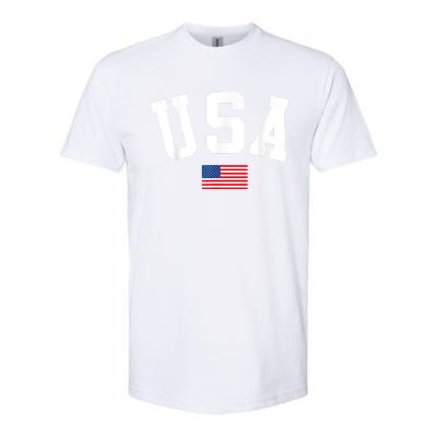 USA Men Women American Flag Patriotic 4th Of July Softstyle CVC T-Shirt