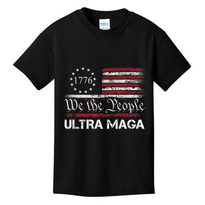 Ultra Maga We The People Proud Republican Usa Flag Kids T-Shirt