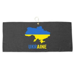 Ukraine Map With Flag Colours Ukrainian Pride Large Microfiber Waffle Golf Towel