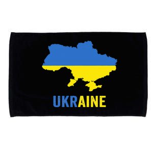 Ukraine Map With Flag Colours Ukrainian Pride Microfiber Hand Towel