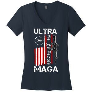 Ultra MAGA We The People 2nd Amendment Women's V-Neck T-Shirt