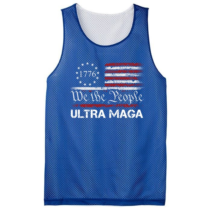 Ultra Maga We The People Proud Republican Usa Flag Gift Mesh Reversible Basketball Jersey Tank