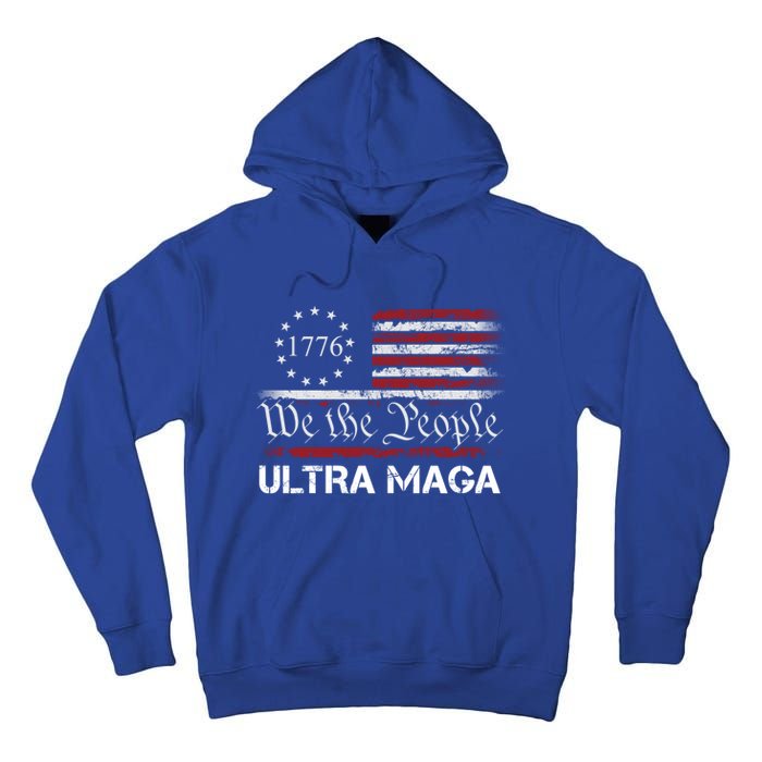 Ultra Maga We The People Proud Republican Usa Flag Gift Tall Hoodie