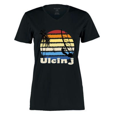 Ulcinj Montenegro Windsurfing Windsurf Beach Women's Momentum V-Neck T-Shirt