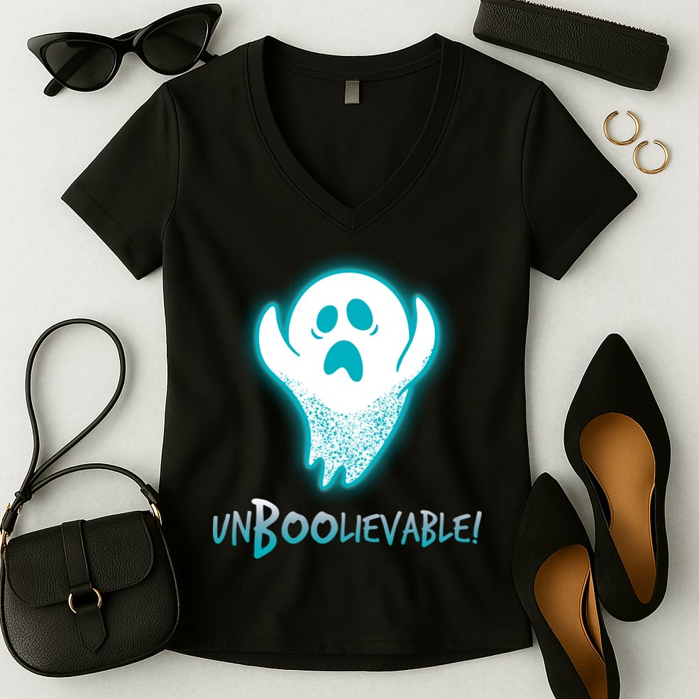 Un-BOO-lievable  Women's V-Neck T-Shirt