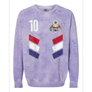 Usa Number 10 America Soccer Dad And Mom Colorblast Crewneck Sweatshirt