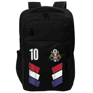 Usa Number 10 America Soccer Dad And Mom Impact Tech Backpack