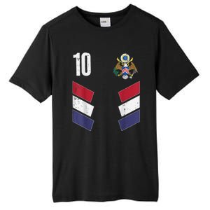 Usa Number 10 America Soccer Dad And Mom Tall Fusion ChromaSoft Performance T-Shirt