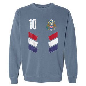 Usa Number 10 America Soccer Dad And Mom Garment-Dyed Sweatshirt