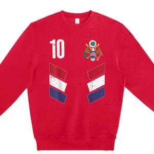 Usa Number 10 America Soccer Dad And Mom Premium Crewneck Sweatshirt