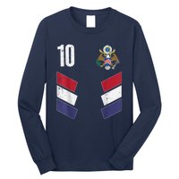 Usa Number 10 America Soccer Dad And Mom Long Sleeve Shirt