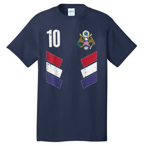 Usa Number 10 America Soccer Dad And Mom Tall T-Shirt