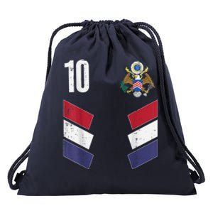 Usa Number 10 America Soccer Dad And Mom Drawstring Bag