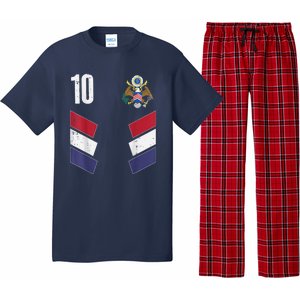 Usa Number 10 America Soccer Dad And Mom Pajama Set