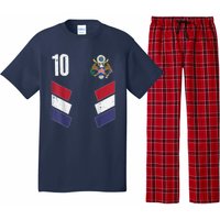 Usa Number 10 America Soccer Dad And Mom Pajama Set