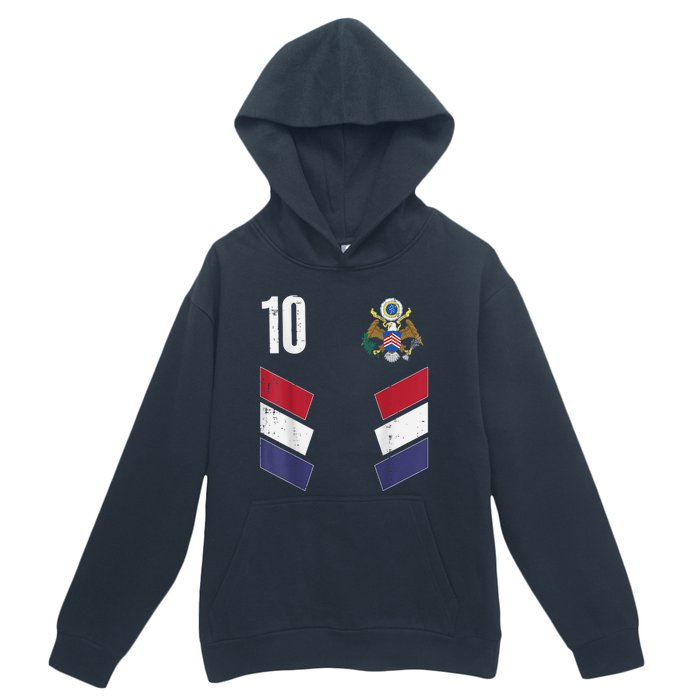 Usa Number 10 America Soccer Dad And Mom Urban Pullover Hoodie