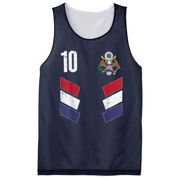 Usa Number 10 America Soccer Dad And Mom Mesh Reversible Basketball Jersey Tank