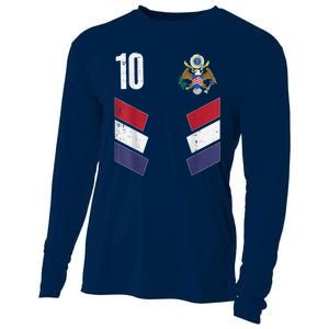 Usa Number 10 America Soccer Dad And Mom Cooling Performance Long Sleeve Crew