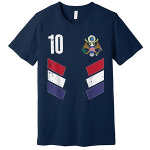 Usa Number 10 America Soccer Dad And Mom Premium T-Shirt