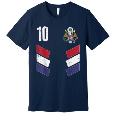 Usa Number 10 America Soccer Dad And Mom Premium T-Shirt