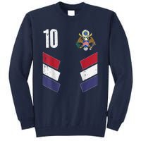 Usa Number 10 America Soccer Dad And Mom Tall Sweatshirt