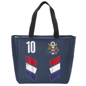 Usa Number 10 America Soccer Dad And Mom Zip Tote Bag