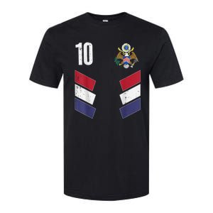 Usa Number 10 America Soccer Dad And Mom Softstyle CVC T-Shirt