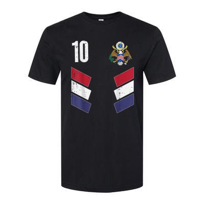 Usa Number 10 America Soccer Dad And Mom Softstyle® CVC T-Shirt