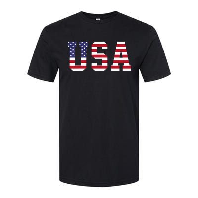 Usa National American Flag 4th Of July Softstyle® CVC T-Shirt