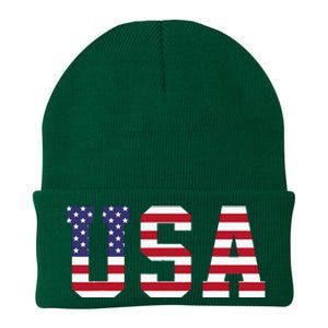 Usa National American Flag 4th Of July Knit Cap Winter Beanie