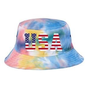 Usa National American Flag 4th Of July Tie Dye Newport Bucket Hat