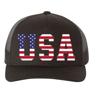 Usa National American Flag 4th Of July Yupoong Adult 5-Panel Trucker Hat