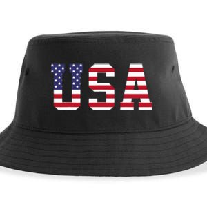 Usa National American Flag 4th Of July Sustainable Bucket Hat