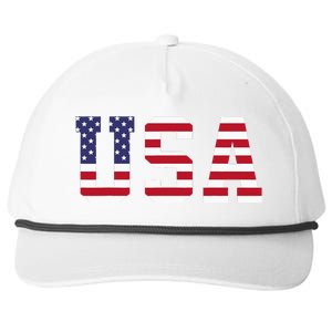 Usa National American Flag 4th Of July Snapback Five-Panel Rope Hat