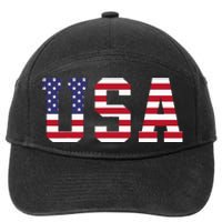 Usa National American Flag 4th Of July 7-Panel Snapback Hat