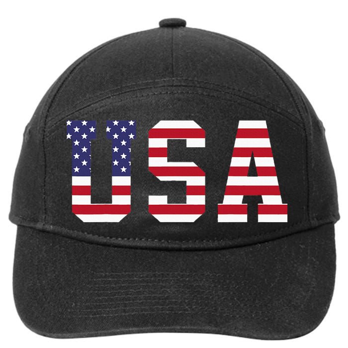 Usa National American Flag 4th Of July 7-Panel Snapback Hat