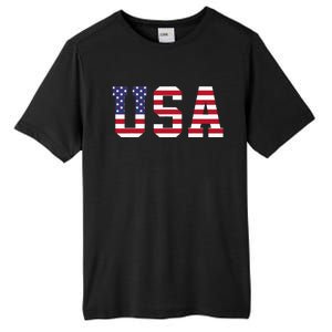 Usa National American Flag 4th Of July Tall Fusion ChromaSoft Performance T-Shirt