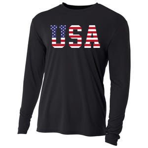 Usa National American Flag 4th Of July Cooling Performance Long Sleeve Crew