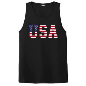 Usa National American Flag 4th Of July PosiCharge Competitor Tank