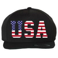 Usa National American Flag 4th Of July Wool Snapback Cap