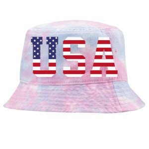 Usa National American Flag 4th Of July Tie-Dyed Bucket Hat