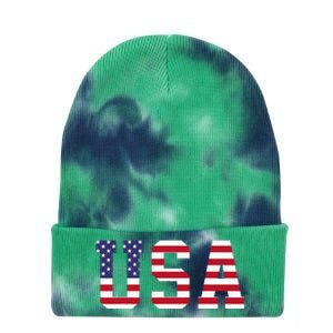 Usa National American Flag 4th Of July Tie Dye 12in Knit Beanie