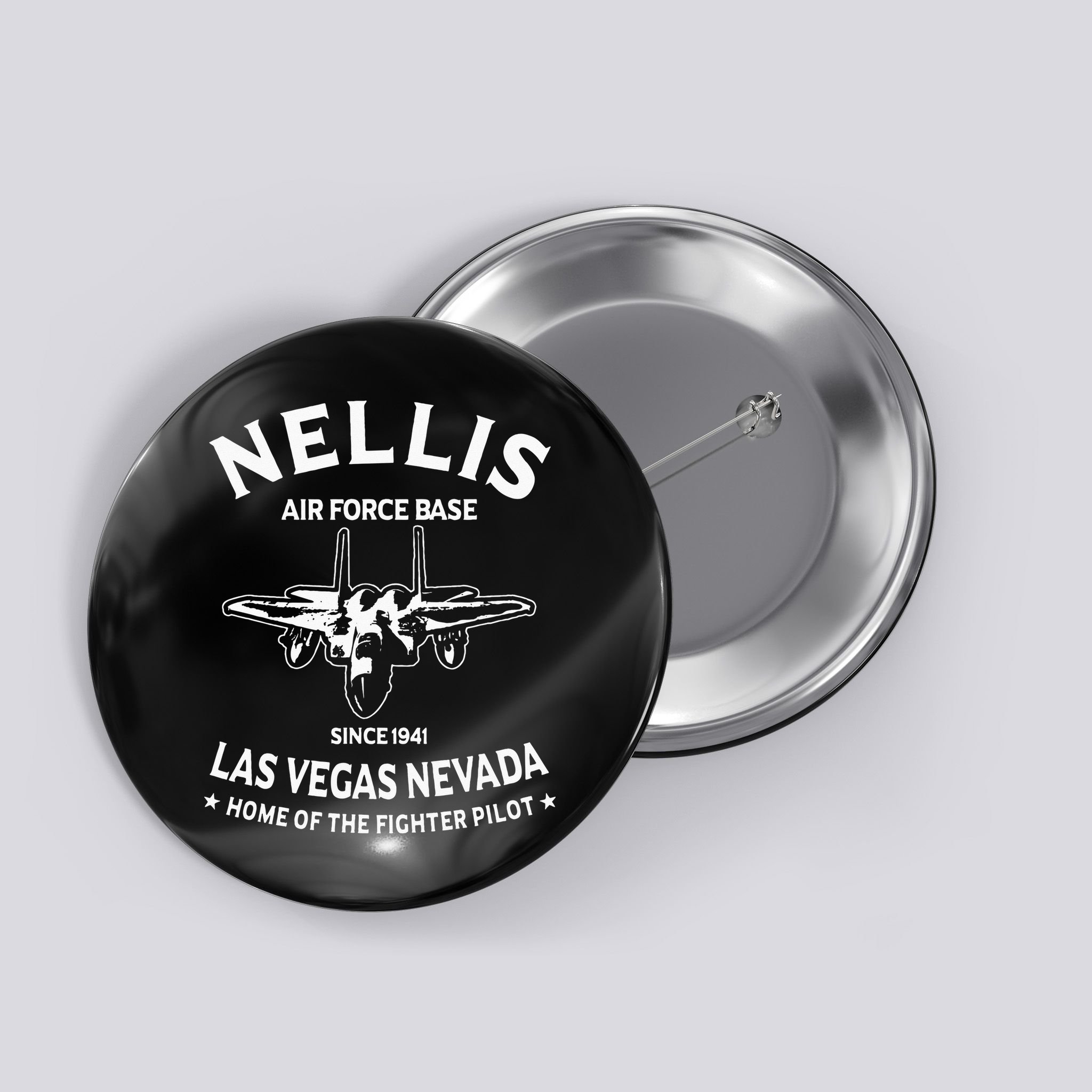 USAF Nellis AFB Las Vegas Nevada F15 Eagle Fighter Vintage Button
